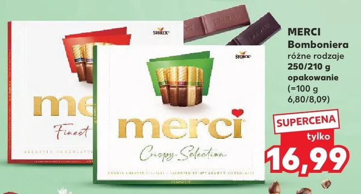 Bombonierka różne rodzaje Merci promocja w Kaufland