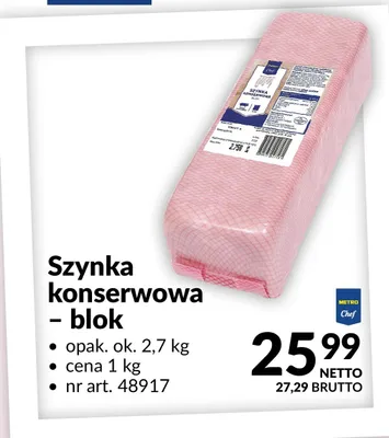 Szynka konserwowa - blok promocja w Makro