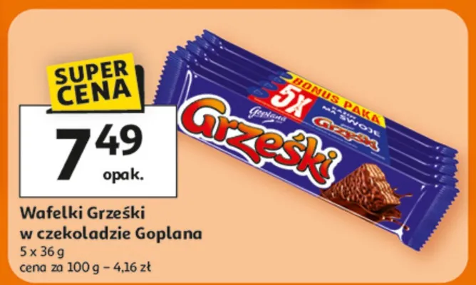 Wafelki w czekoladzie promocja w Auchan