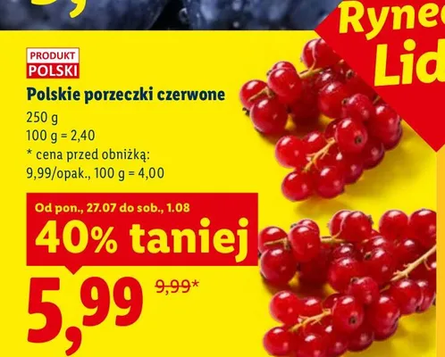 Porzeczki czerwone polskie promocja w Lidl