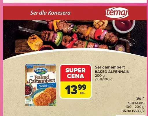 Ser camembert Baked Alpenhain Classic promocja w Carrefour