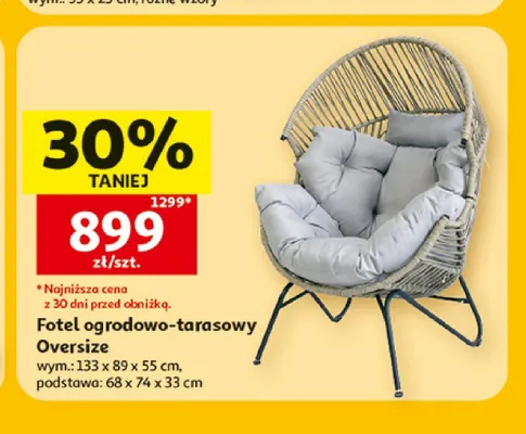 Fotel ogrodowo-tarasowy Oversize promocja w Auchan