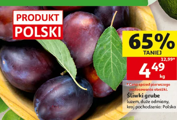Śliwki grube promocja w Auchan