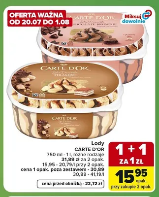 Lody Carte D'Or Chocolate Brownie promocja w Carrefour Express