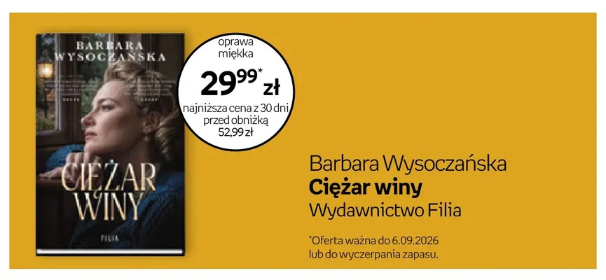 Książka Ciężar winy Barbara Wysoczańska promocja w Empik