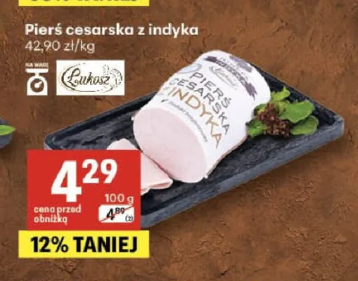 Pierś cesarska z indyka Łukosz promocja w Delikatesy Centrum