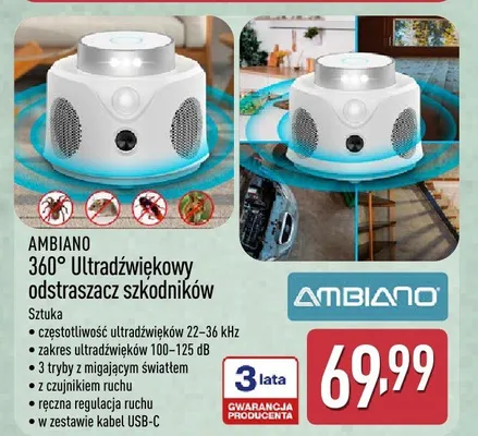 360° Ultradźwiękowy odstraszacz szkodników promocja w Aldi