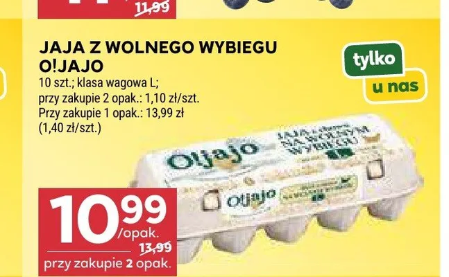 Jaja z wolnego wybiegu O!Jajo klasa wagowa L promocja w Stokrotka