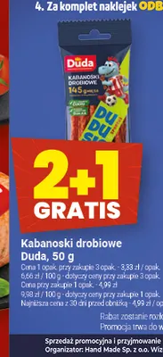 Kabanoski drobiowe Duda promocja w Twój Market