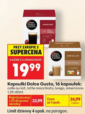 Kapsułki cafe au lait promocja w Biedronka