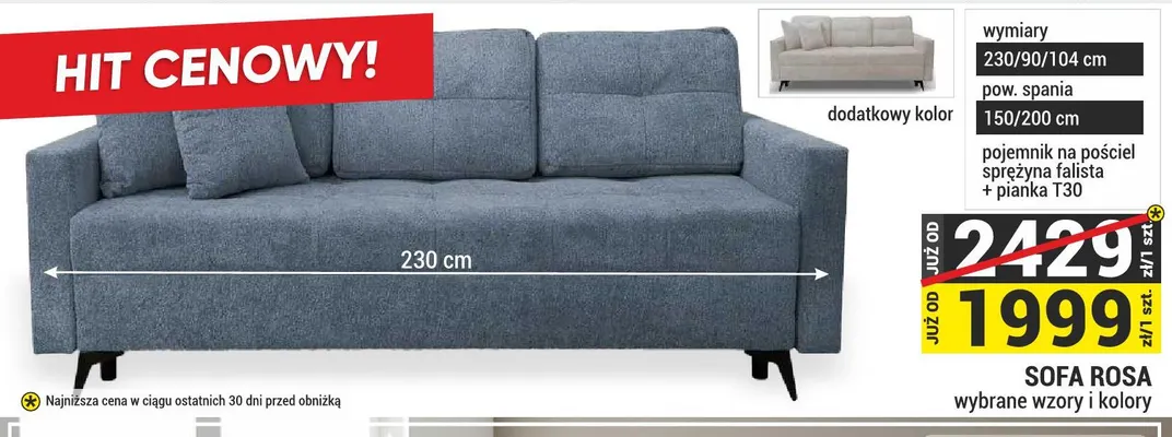 Sofa Rosa promocja w Merkury Market