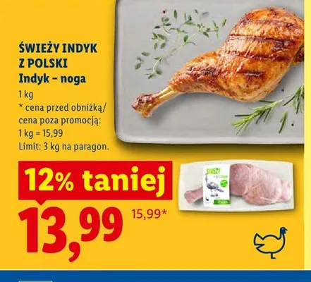 Noga z indyka Świeży Indyk promocja w Lidl