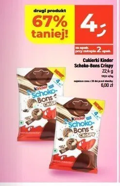 Cukierki Kinder Schoko-Bons Crispy promocja w Dealz