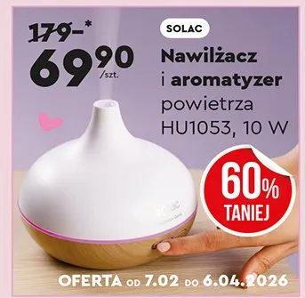 Nawilżacz i aromatyzer powietrza HU1053, 10 W promocja w Biedronka Home