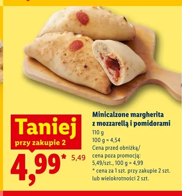 Minicalzone margherita z mozzarellą i pomidorami promocja w Lidl