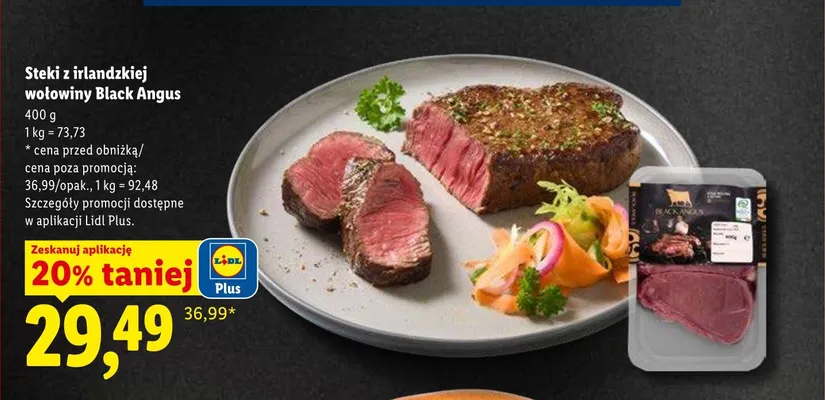 Steki z irlandzkiej wołowiny Black Angus promocja w Lidl