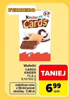 Wafelki Kinder Cards promocja w Carrefour