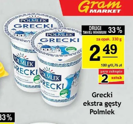 Jogurt Grecki ekstra gęsty Polmlek promocja w Gram Market