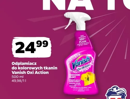 Odplamiacz do kolorowych tkanin Vanish Oxi Action promocja w Netto