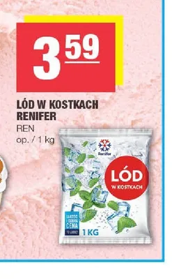 Lód w kostkach Renifer promocja w SPAR