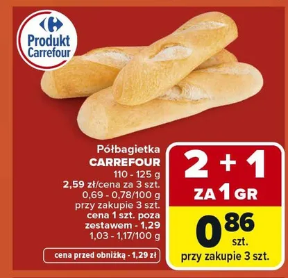 Półbagietka Carrefour promocja w Carrefour