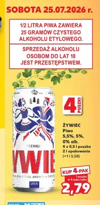 Piwo Żywiec 5,5% 4-pak promocja w Kaufland