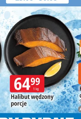 Halibut wędzony porcje promocja w Leclerc