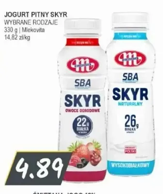 Jogurt pitny Skyr owoce ogrodowe Mlekovita promocja w Słoneczko