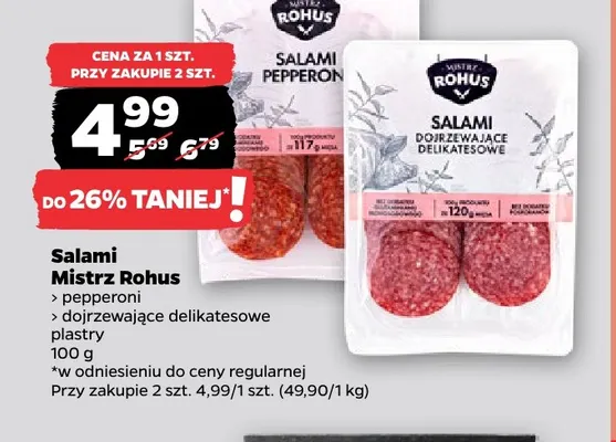 Salami pepperoni Mistrz Rohus promocja w Netto