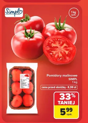 Pomidory malinowe Simpl promocja w Carrefour