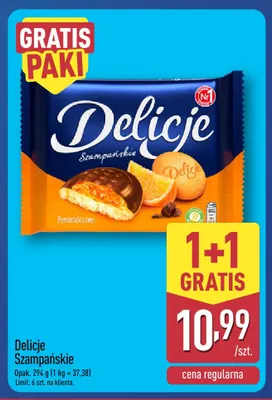 Biszkopty Delicje Szampańskie pomarańczowe promocja w Aldi