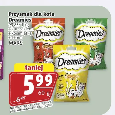 Przysmak dla kota Dreamies z kurczakiem promocja w Prim Market