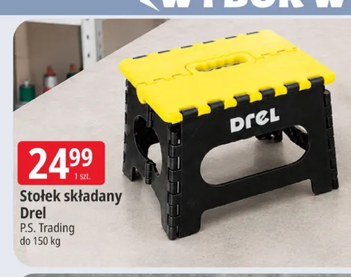 Stołek składany Drel promocja w Leclerc
