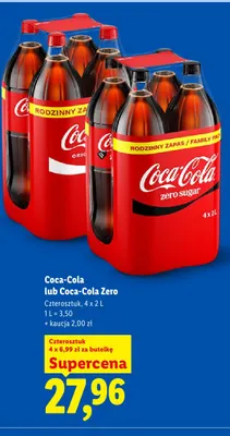 Napój gazowany Coca-Cola 4-pak promocja w Lidl