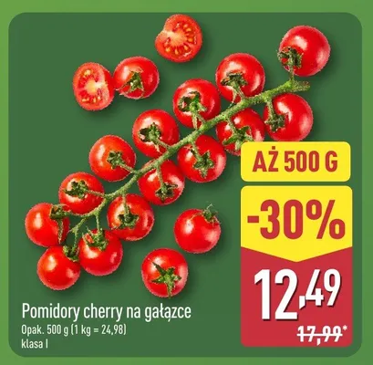 Pomidory cherry na gałązce promocja w Aldi