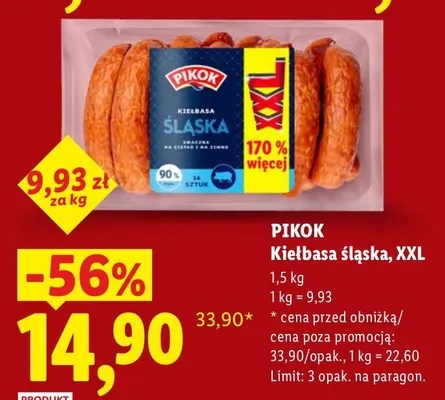 Kiełbasa śląska XXL Pikok promocja w Lidl
