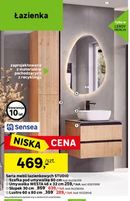 Umywalka Westa 46x32 cm Sensea promocja w Leroy Merlin