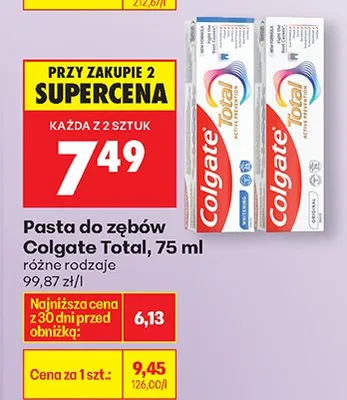 Pasta do zębów Total promocja w Biedronka