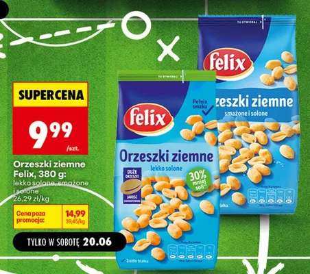 Orzeszki ziemne Felix lekko solone promocja w Biedronka