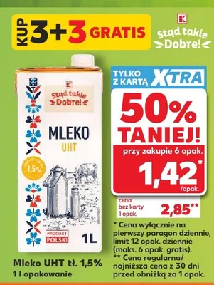 Mleko UHT tł. 1,5% Stąd takie Dobre! promocja w Kaufland