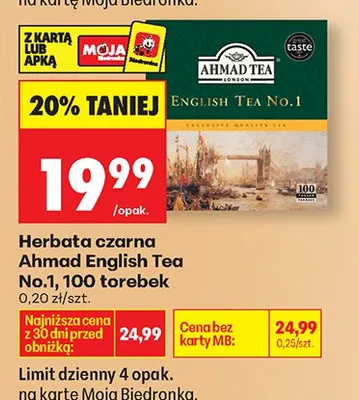Herbata czarna English Tea No.1 promocja w Biedronka