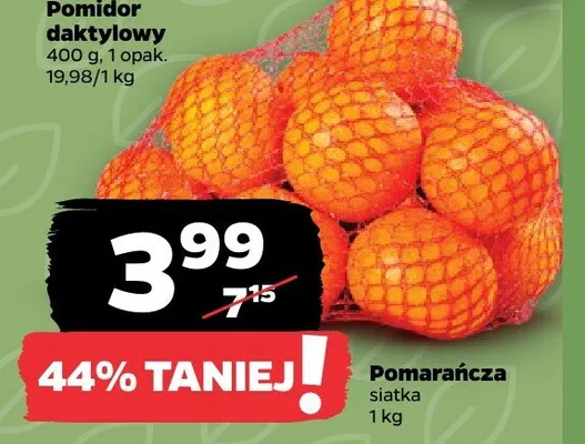 Pomarańcza siatka promocja w Netto