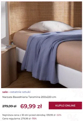 Narzuta bawełniana home&you Taromina 200x220 cm promocja w home&you