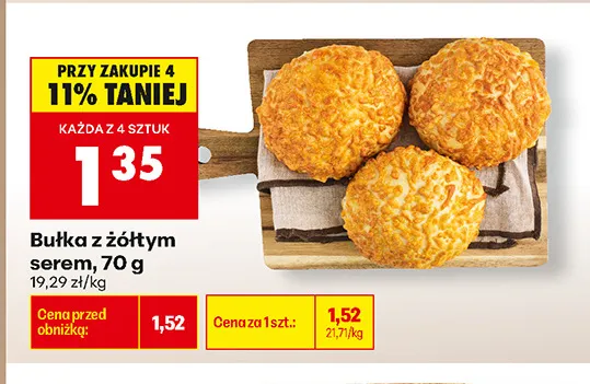Bułka z żółtym serem promocja w Biedronka