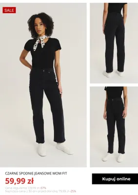 Czarne spodnie jeansowe mom fit Greenpoint promocja w Greenpoint