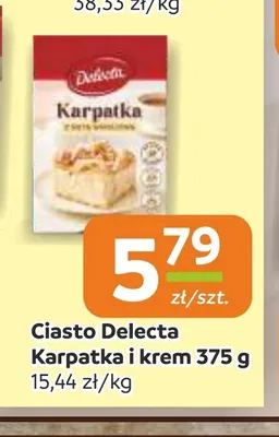 Ciasto Delecta Karpatka i krem promocja w Gama