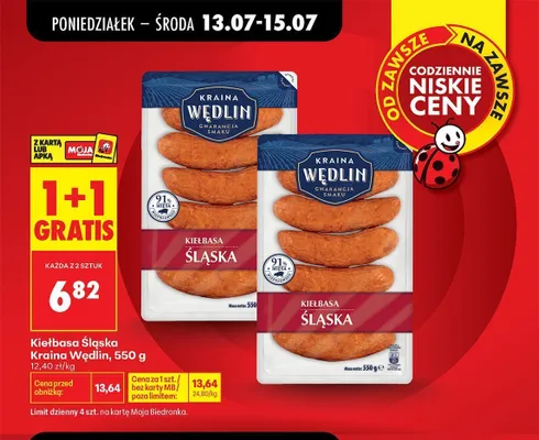 Kiełbasa Śląska Kraina Wędlin promocja w Biedronka