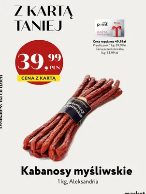 Kabanosy myśliwskie Aleksandria promocja w Market Point