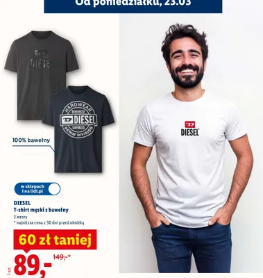 T-shirt męski z bawełny promocja w Lidl