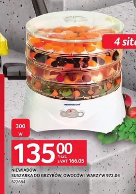 Suszarka do grzybów owoców i warzyw 972,04 Niewiadów promocja w Selgros
